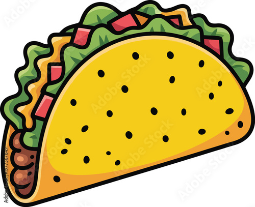 Cute cartoon a illustrator vector taco
