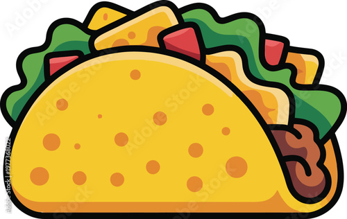 Cute cartoon a illustrator vector taco