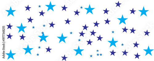seamless pattern with blue stars shiny glittering on transparent background. Twinkle star vector png confetti pattern.
