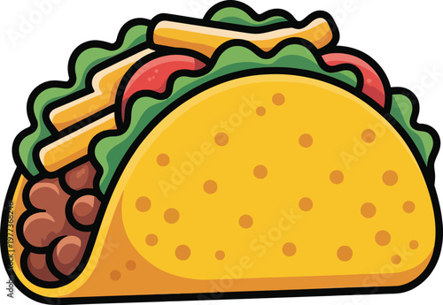 Cute cartoon a illustrator vector taco
