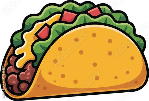 Cute cartoon a illustrator vector taco