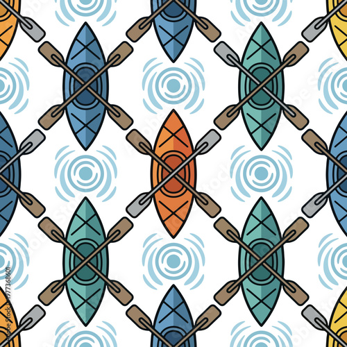 Kayak patterns, kayaking svg, kayaking pattern illustration