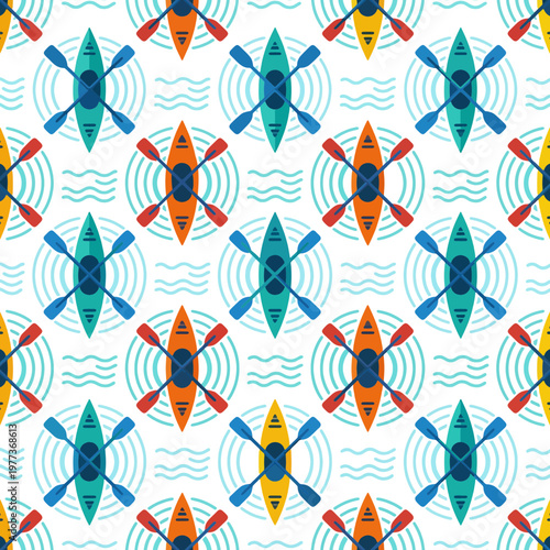 Kayak patterns, kayaking svg, kayaking pattern illustration