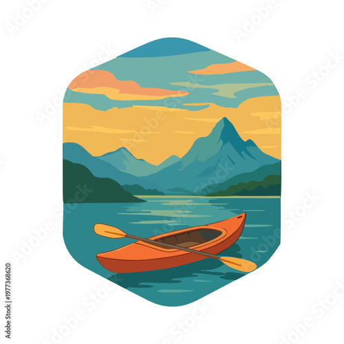 kayak illustration, kayaking outdoor , camping kayak, river kayak svg