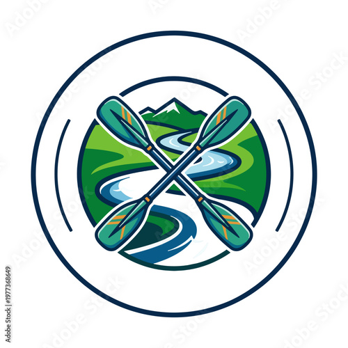 Kayaking Equipment Vector, Paddle Gear Outdoor Adventure Illustration, kayak svg