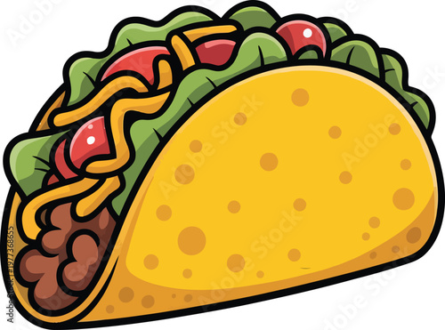 Cute cartoon a illustrator vector taco