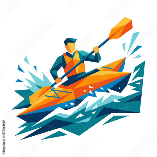 kayak illustration, kayaking outdoor , camping kayak, river kayak svg