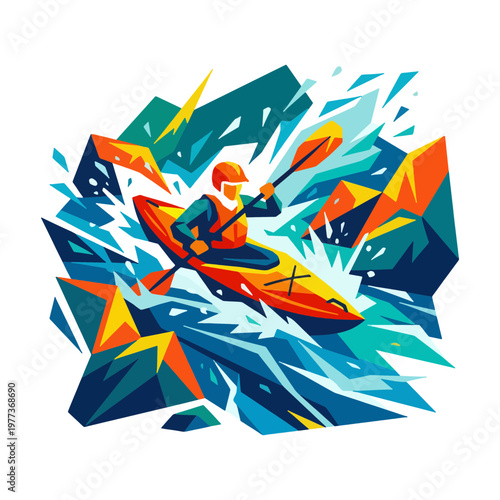 kayak illustration, kayaking outdoor , camping kayak, river kayak svg