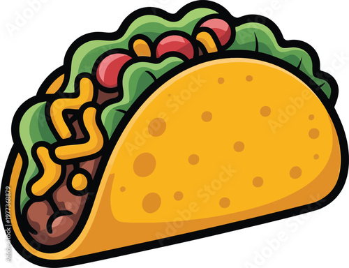 Cute cartoon a illustrator vector taco