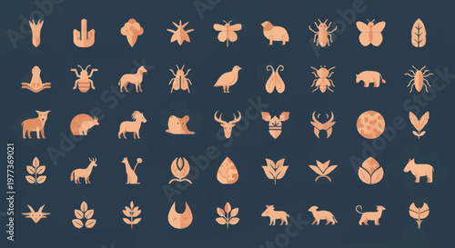 Collection of various animal icons.
