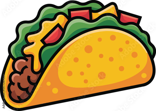 Cute cartoon a illustrator vector taco
