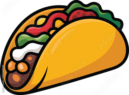 Cute cartoon a illustrator vector taco