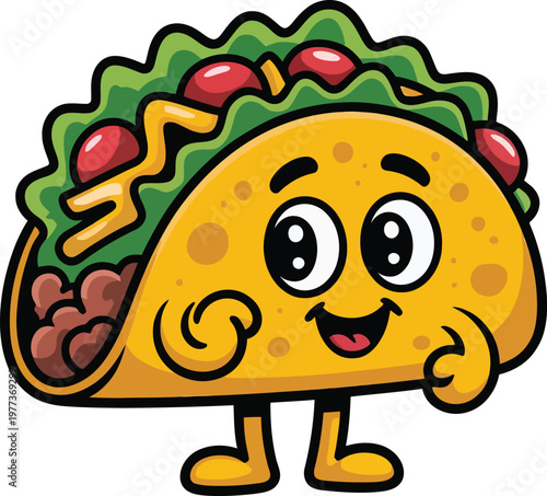 Cute cartoon a illustrator vector taco