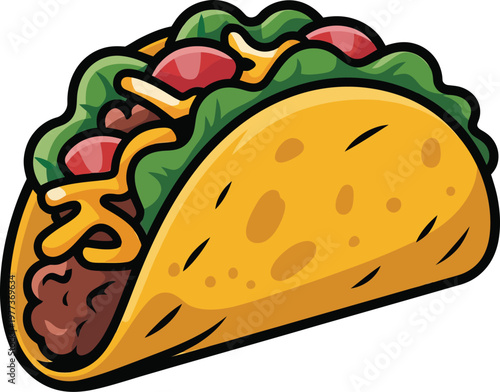 Cute cartoon a illustrator vector taco