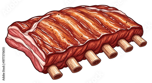 Deliciously Grilled and Smoked BBQ Ribs with Juicy, Tender Meat