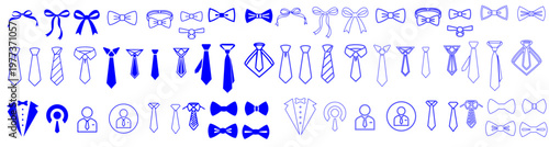 Tie and Bow Tie Line Vector Icon – Minimal Formal Wear Outline Design