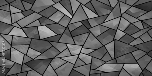 A contemporary geometric mosaic with abstract polygonal shapes.
