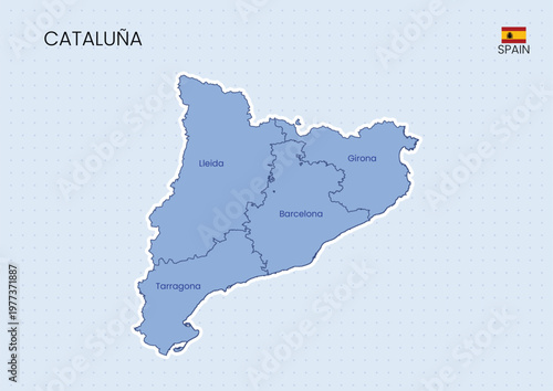 Cataluña Map Spain Vector – Administrative Map, Provinces, Editable SVG