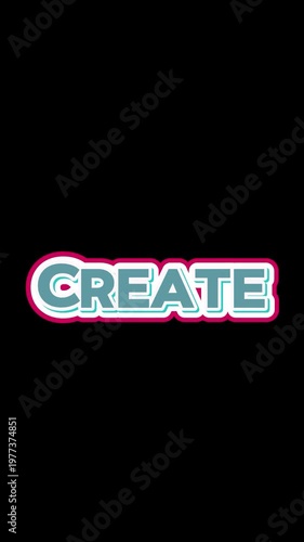 Create Text animation on black background 4k video