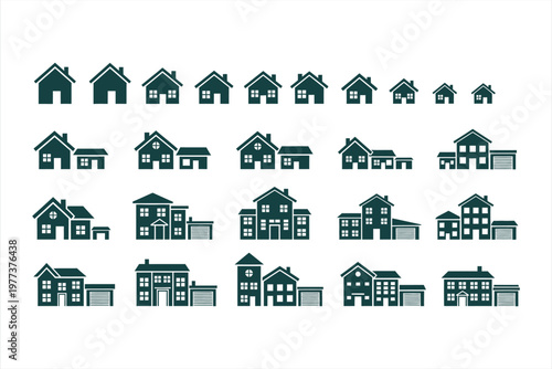 Collection of house icons and illustrations