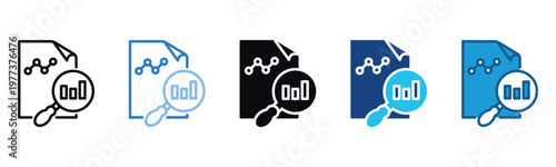 Data Analysis Icon Set Multiple Style Of