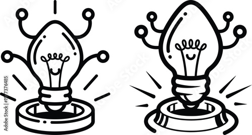 Light bulb with radiating energy and connections illustration innovation electricity inspiration creativity illustration technology invention solution