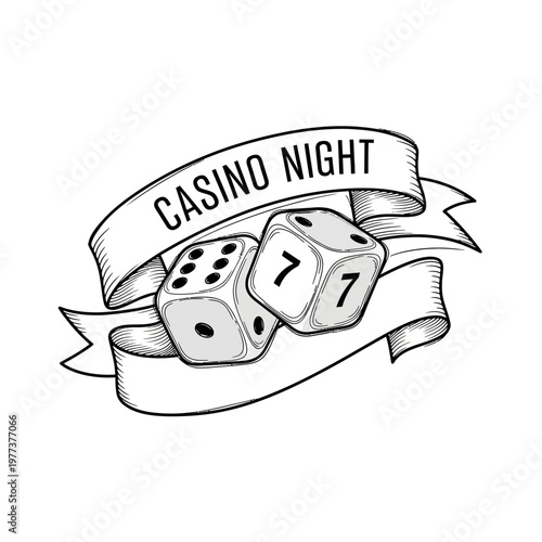 Casino Night Dice Banner - Gambling Game Luck Fun