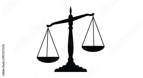 Scales of justice a classic symbol representing balance silhouette