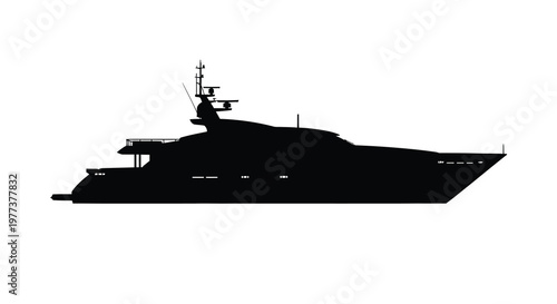 Sleek yacht profile against a white background a striking silhouette