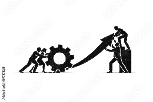 Business Team Working Together to Drive Growth and Success Concept