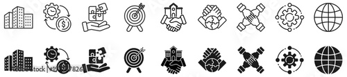 Business Integration icon set. Partnership and alliance symbol