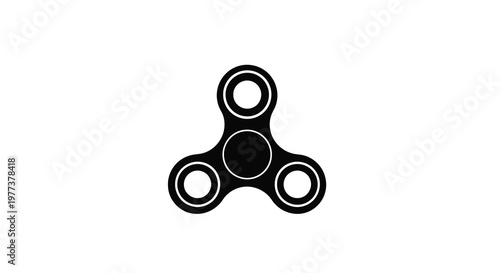 A black spinner toy depicted as a striking silhouette