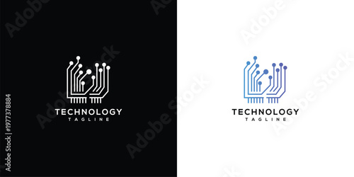 Modern Circuit Board Logo Design