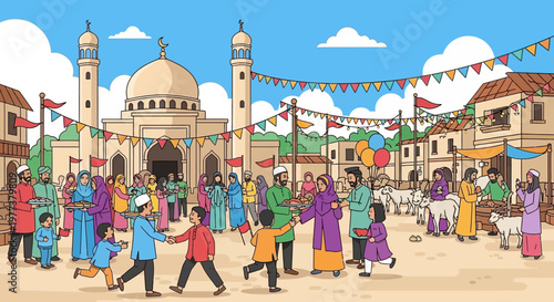 Celebration of Eid al-Adha with family and community