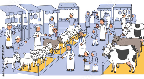 Muslims Celebrate Eid al-Adha at a Lively Livestock Market Gathering