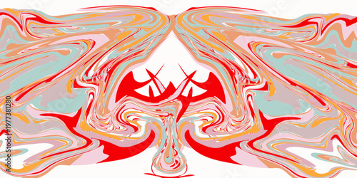 Hand painted backgrounds. Pink, white and yellow mixed acrylic paints. Liquid marble texture. Applicable for design packaging, labels, business cards, placard, covers, textile and decor interior.