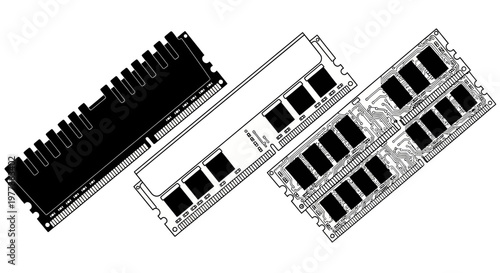 Network, ethernet, LAN, connector, ports, vector icons, 3 variants