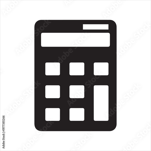 Simple calculator icon design for financial calculations and accounting silhouette