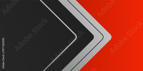 Black grey triangle geometric vector on red background overlap layer