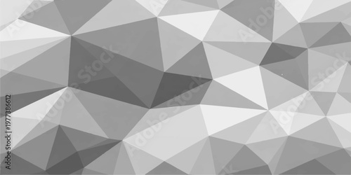 Geometric art background with a polygon texture in shades of gray.This modern design features a multitude of triangles that create an illusion of depth and movement. 