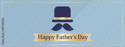 父の日のカード　くすみブルー＆ゴールド