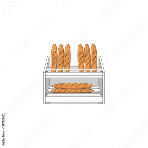 Breads on a metal shelf storage.