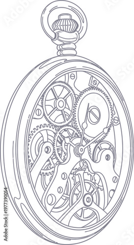 Antique Mechanical Pocket Watch Movement.