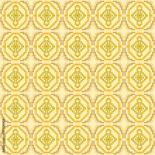 seamless pattern with flowers and leaves