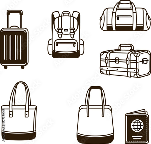 Assorted Travel Bags And Luggage Collection.