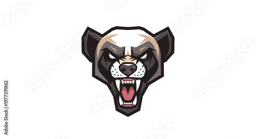 Fierce Cartoon Bear Head.