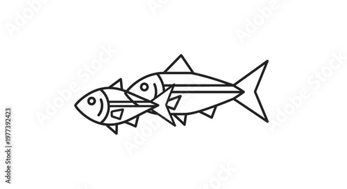 Fish Swimming Together Side.