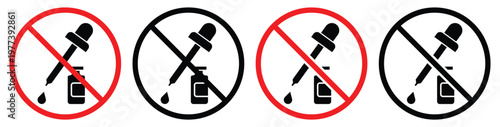 No Dropper with Liquid Drip Detail and Clean Minimal Design Style Vector Illustration.