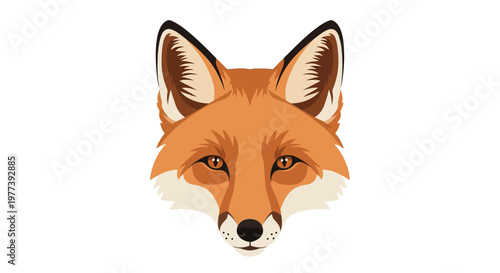Fox Head Closeup Portrait.