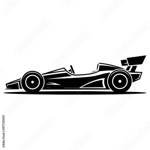 racing car vector icon Silhouette on White Background